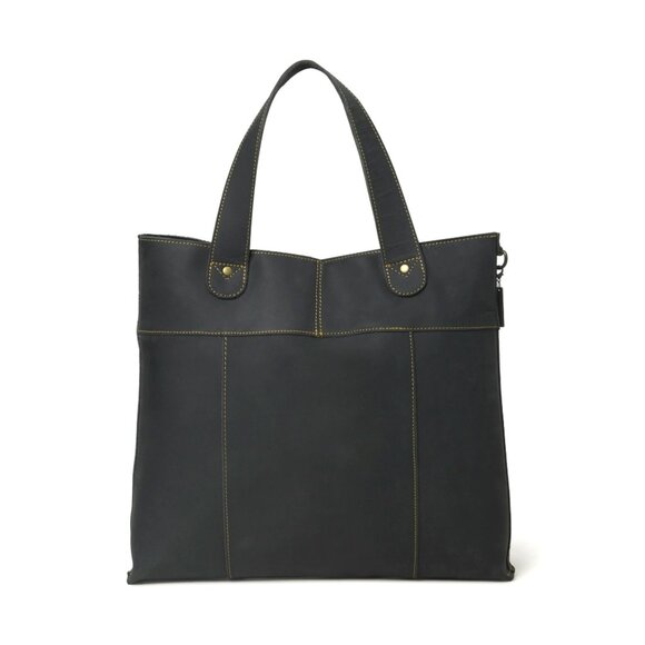 LE PAPILLON - PEPPA BLACK LEATHER TOTE - Picture 2 of 5
